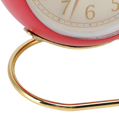Retro Alarm Clock Silent Decorative Round Ring Base Small Quartz Alarm Clock with Ambient Night Light for V1294-YM3115220104011-0421