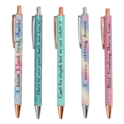 Ballpoint Pens Waterproof Ink Lightweight Portable Plastic Pressing Type Clip Design Writing Ballpoint Pens V1294-YM3115220106211-0421