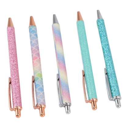 Ballpoint Pens Waterproof Ink Lightweight Portable Plastic Pressing Type Clip Design Writing Ballpoint Pens V1294-YM3115220106211-0421