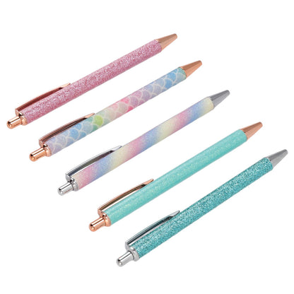 Ballpoint Pens Waterproof Ink Lightweight Portable Plastic Pressing Type Clip Design Writing Ballpoint Pens V1294-YM3115220106211-0421