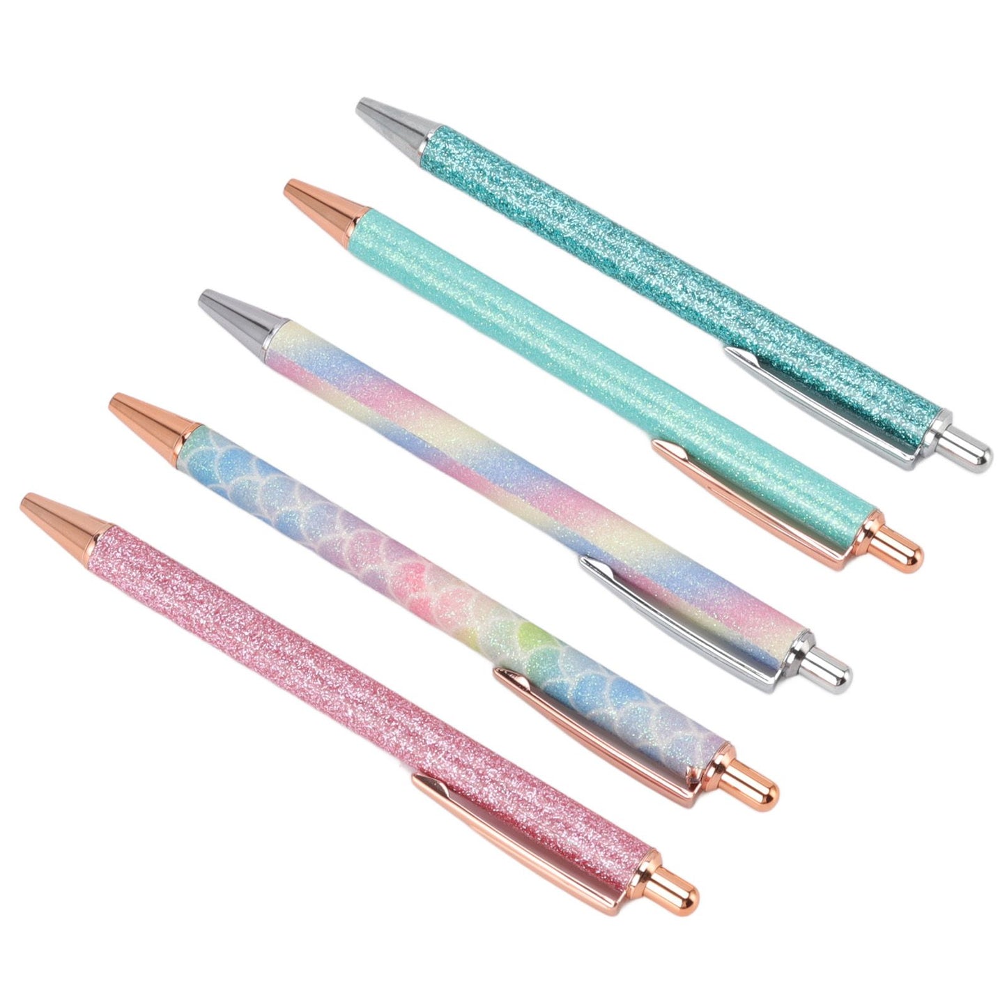 Ballpoint Pens Waterproof Ink Lightweight Portable Plastic Pressing Type Clip Design Writing Ballpoint Pens V1294-YM3115220106211-0421