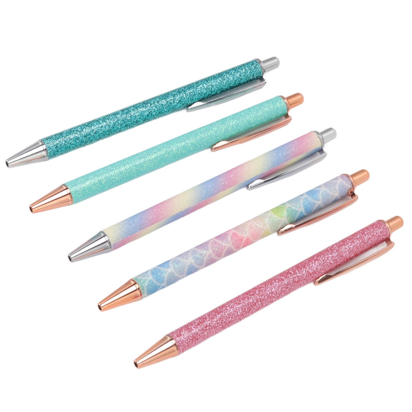Ballpoint Pens Waterproof Ink Lightweight Portable Plastic Pressing Type Clip Design Writing Ballpoint Pens V1294-YM3115220106211-0421