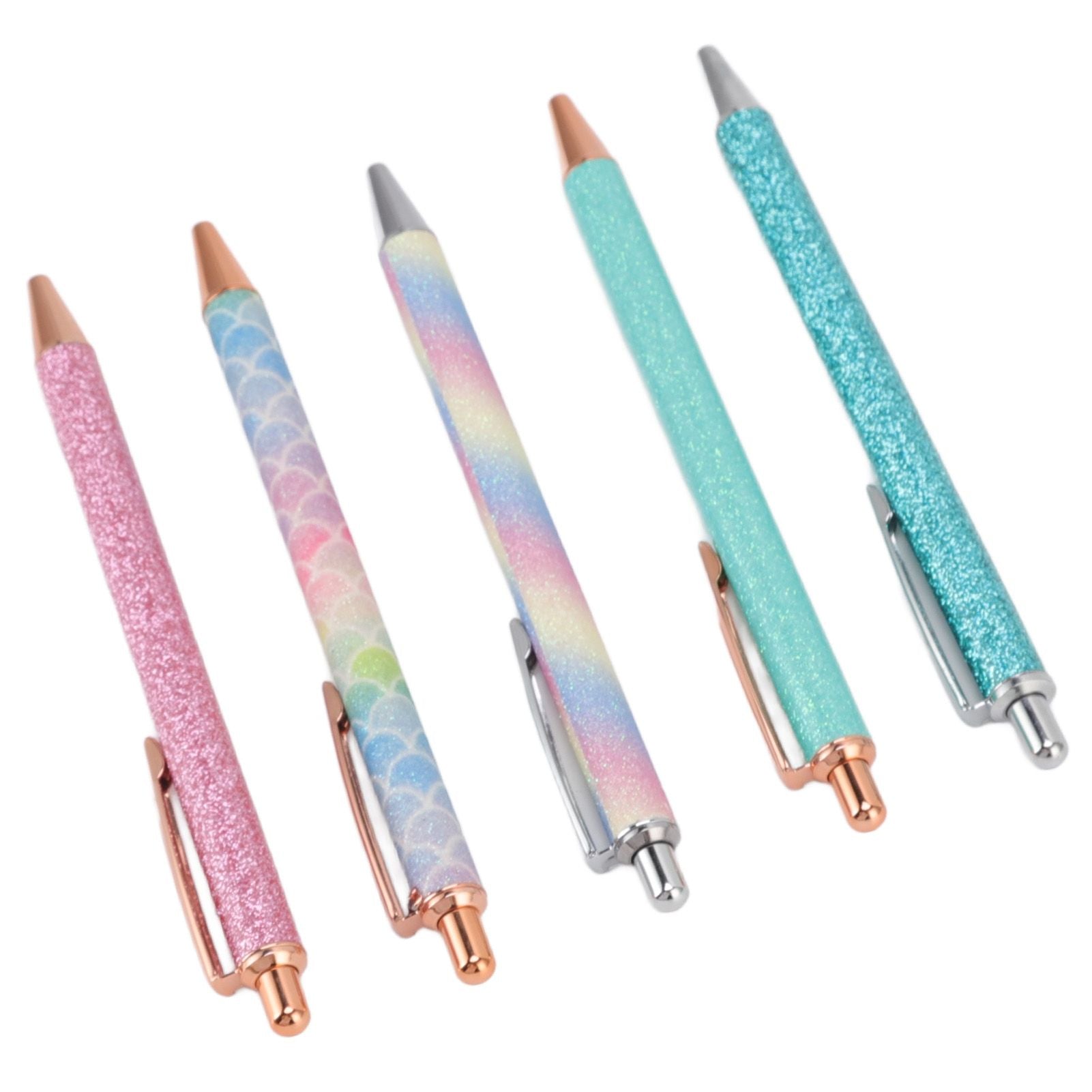 Ballpoint Pens Waterproof Ink Lightweight Portable Plastic Pressing Type Clip Design Writing Ballpoint Pens V1294-YM3115220106211-0421
