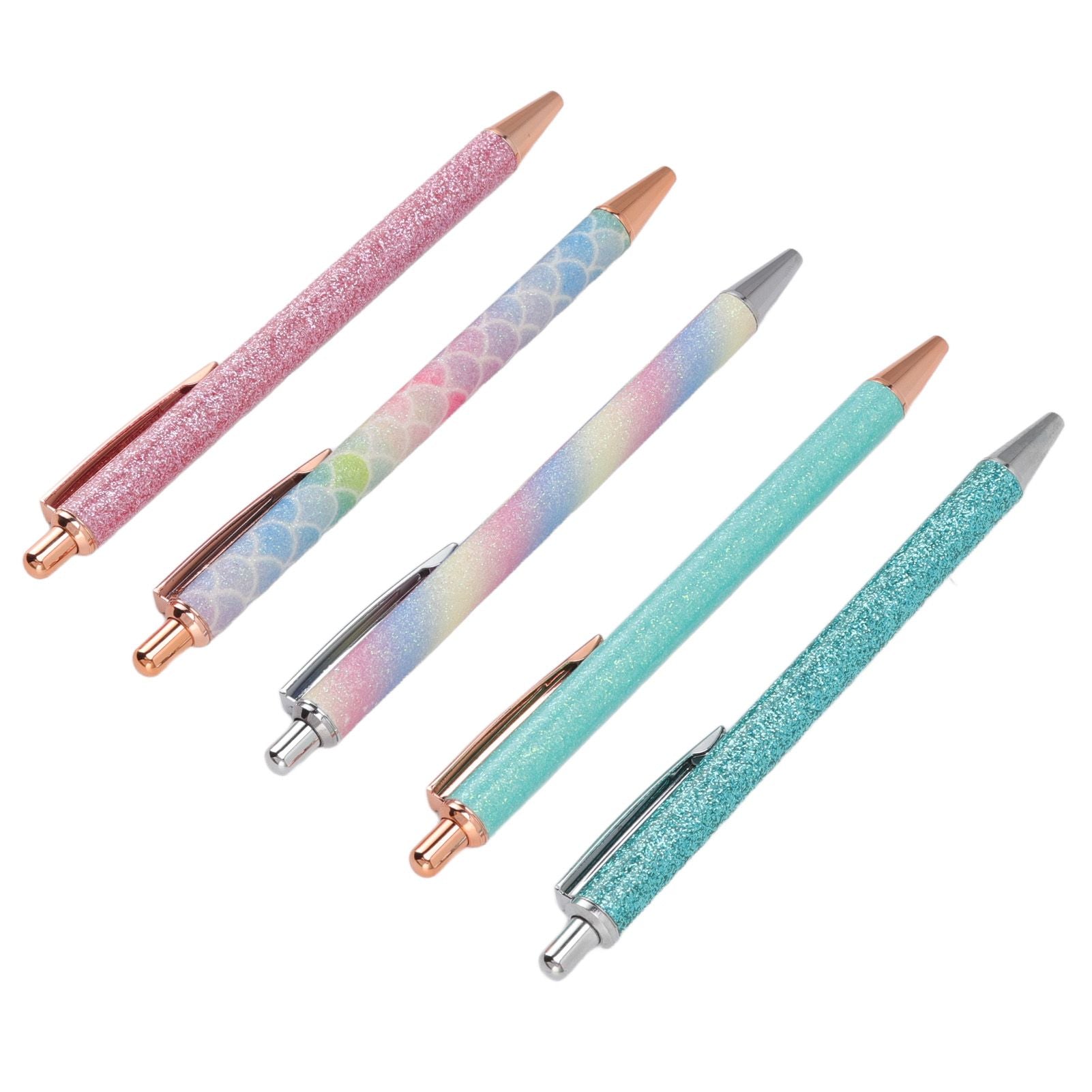 Ballpoint Pens Waterproof Ink Lightweight Portable Plastic Pressing Type Clip Design Writing Ballpoint Pens V1294-YM3115220106211-0421