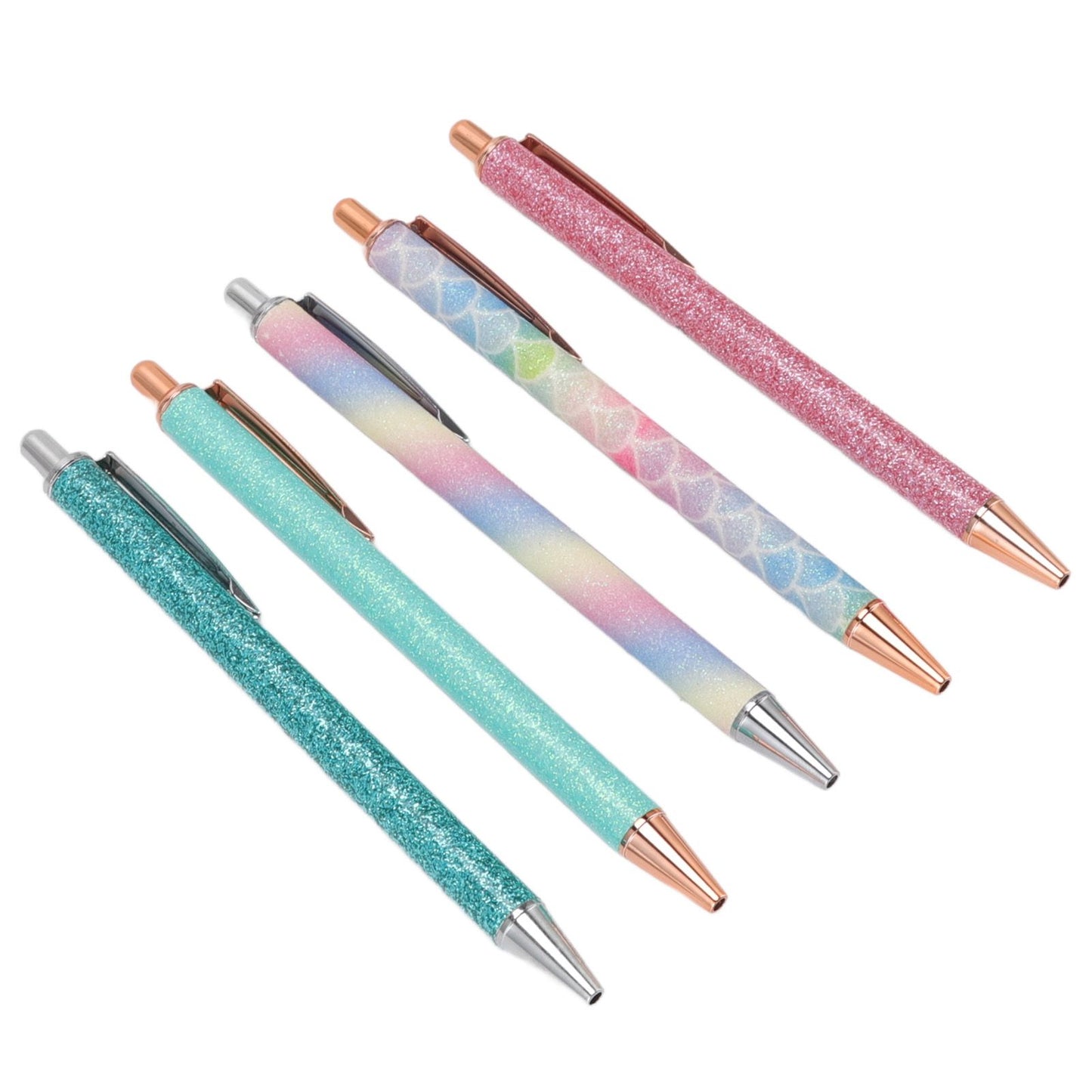 Ballpoint Pens Waterproof Ink Lightweight Portable Plastic Pressing Type Clip Design Writing Ballpoint Pens V1294-YM3115220106211-0421