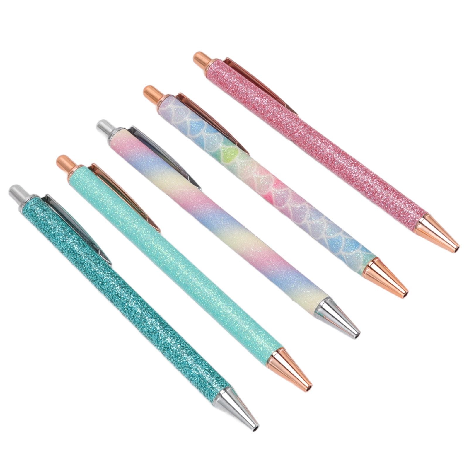 Ballpoint Pens Waterproof Ink Lightweight Portable Plastic Pressing Type Clip Design Writing Ballpoint Pens V1294-YM3115220106211-0421