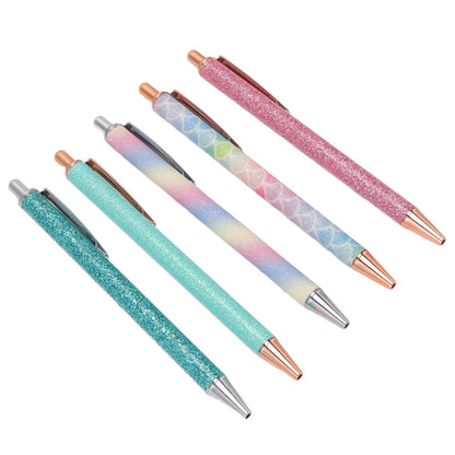 Ballpoint Pens Waterproof Ink Lightweight Portable Plastic Pressing Type Clip Design Writing Ballpoint Pens V1294-YM3115220106211-0421