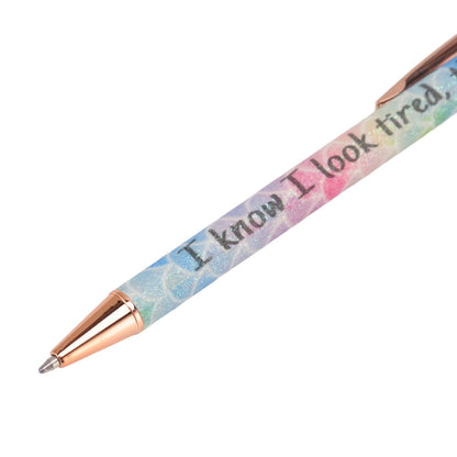 Ballpoint Pens Waterproof Ink Lightweight Portable Plastic Pressing Type Clip Design Writing Ballpoint Pens V1294-YM3115220106211-0421