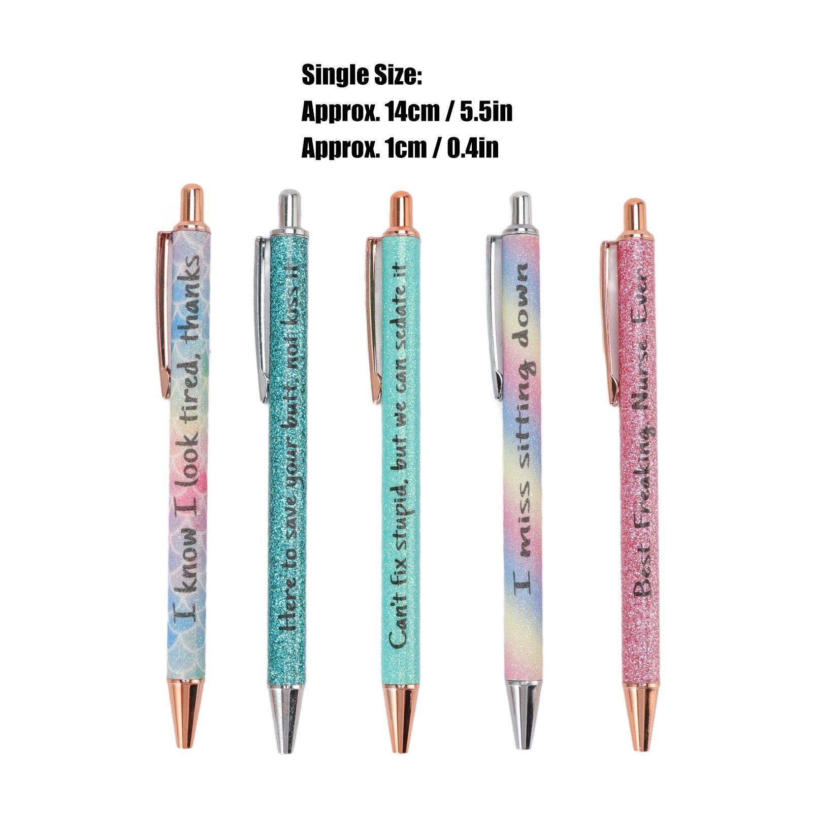 Ballpoint Pens Waterproof Ink Lightweight Portable Plastic Pressing Type Clip Design Writing Ballpoint Pens V1294-YM3115220106211-0421