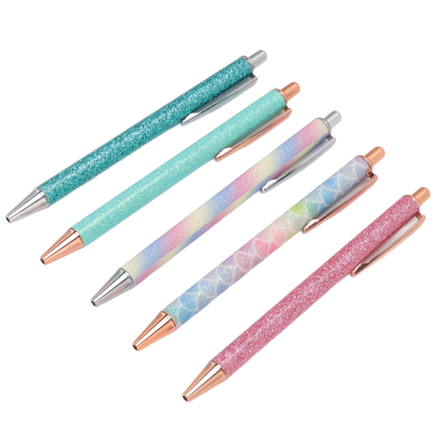 Ballpoint Pens Waterproof Ink Lightweight Portable Plastic Pressing Type Clip Design Writing Ballpoint Pens V1294-YM3115220106211-0421