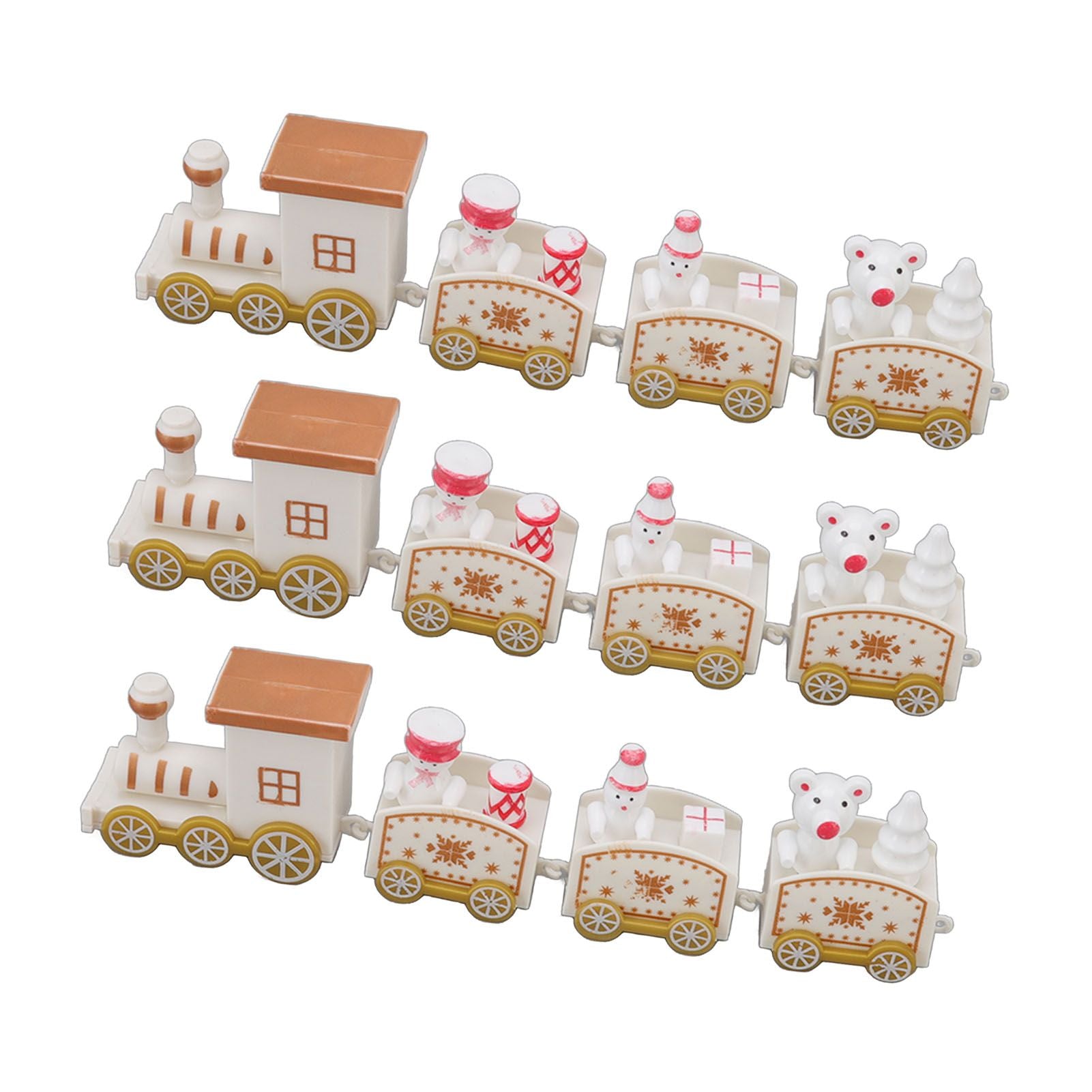 3 Sets Small Train Christmas Decorations Exquisite Mini Train Decor Set Christmas Decoration Props White V1294-YM3115220107413-0421