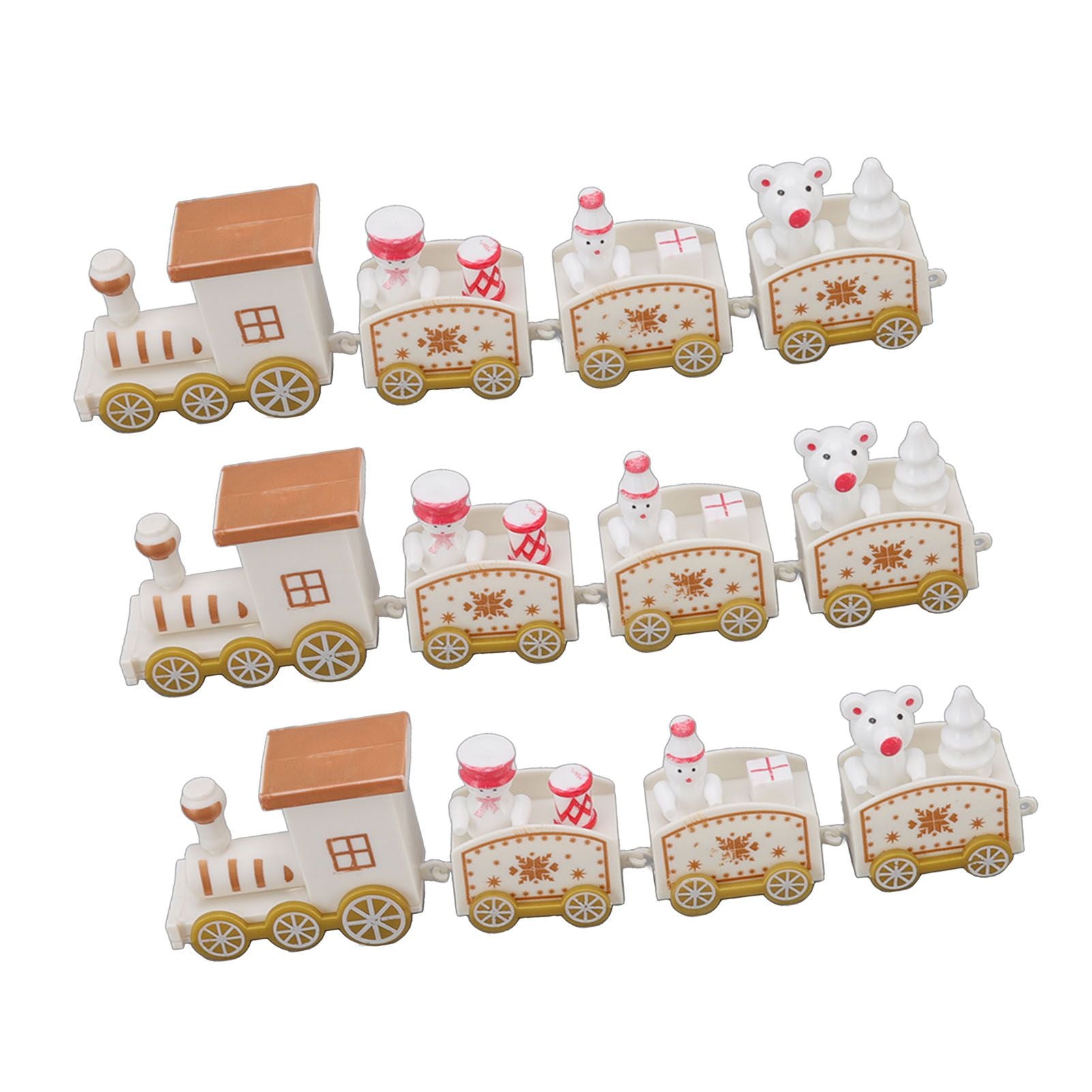 3 Sets Small Train Christmas Decorations Exquisite Mini Train Decor Set Christmas Decoration Props White V1294-YM3115220107413-0421