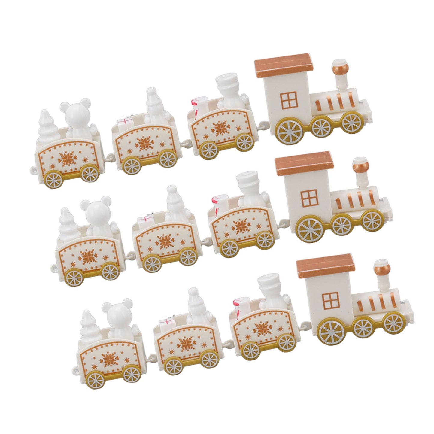 3 Sets Small Train Christmas Decorations Exquisite Mini Train Decor Set Christmas Decoration Props White V1294-YM3115220107413-0421