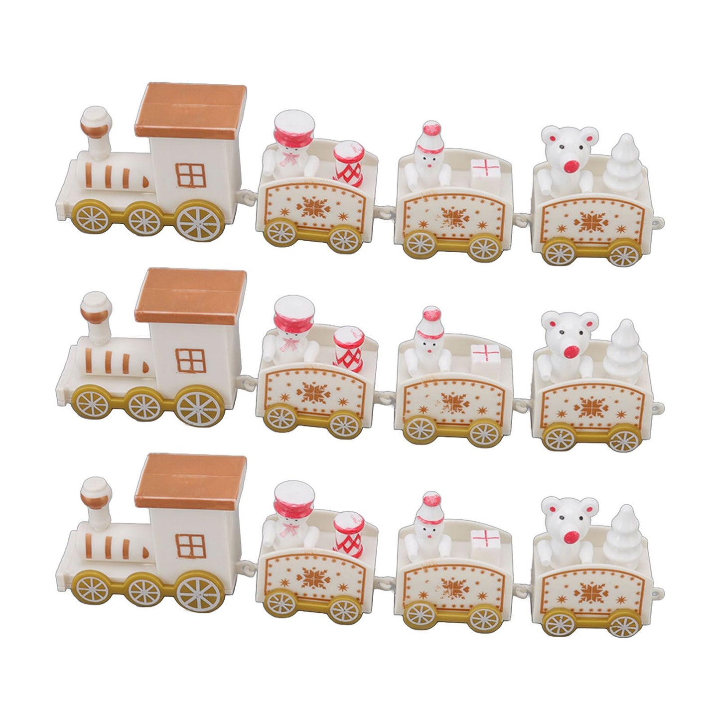 3 Sets Small Train Christmas Decorations Exquisite Mini Train Decor Set Christmas Decoration Props White V1294-YM3115220107413-0421