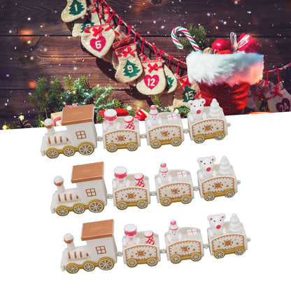 3 Sets Small Train Christmas Decorations Exquisite Mini Train Decor Set Christmas Decoration Props White V1294-YM3115220107413-0421