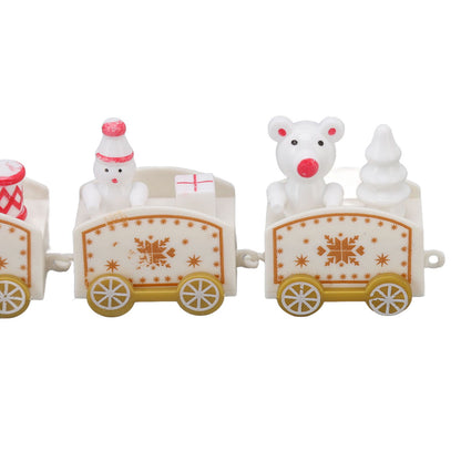 3 Sets Small Train Christmas Decorations Exquisite Mini Train Decor Set Christmas Decoration Props White V1294-YM3115220107413-0421