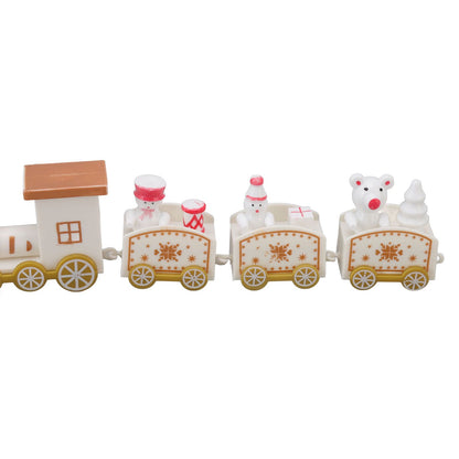 3 Sets Small Train Christmas Decorations Exquisite Mini Train Decor Set Christmas Decoration Props White V1294-YM3115220107413-0421