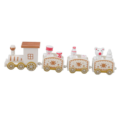 3 Sets Small Train Christmas Decorations Exquisite Mini Train Decor Set Christmas Decoration Props White V1294-YM3115220107413-0421