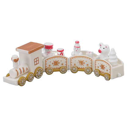 3 Sets Small Train Christmas Decorations Exquisite Mini Train Decor Set Christmas Decoration Props White V1294-YM3115220107413-0421