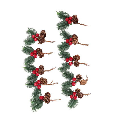 10Pcs Christmas Picks Pinecone Red Berry Pin Needle Artificial Delicate Christmas Decorations V1294-YM3115220107711-0421