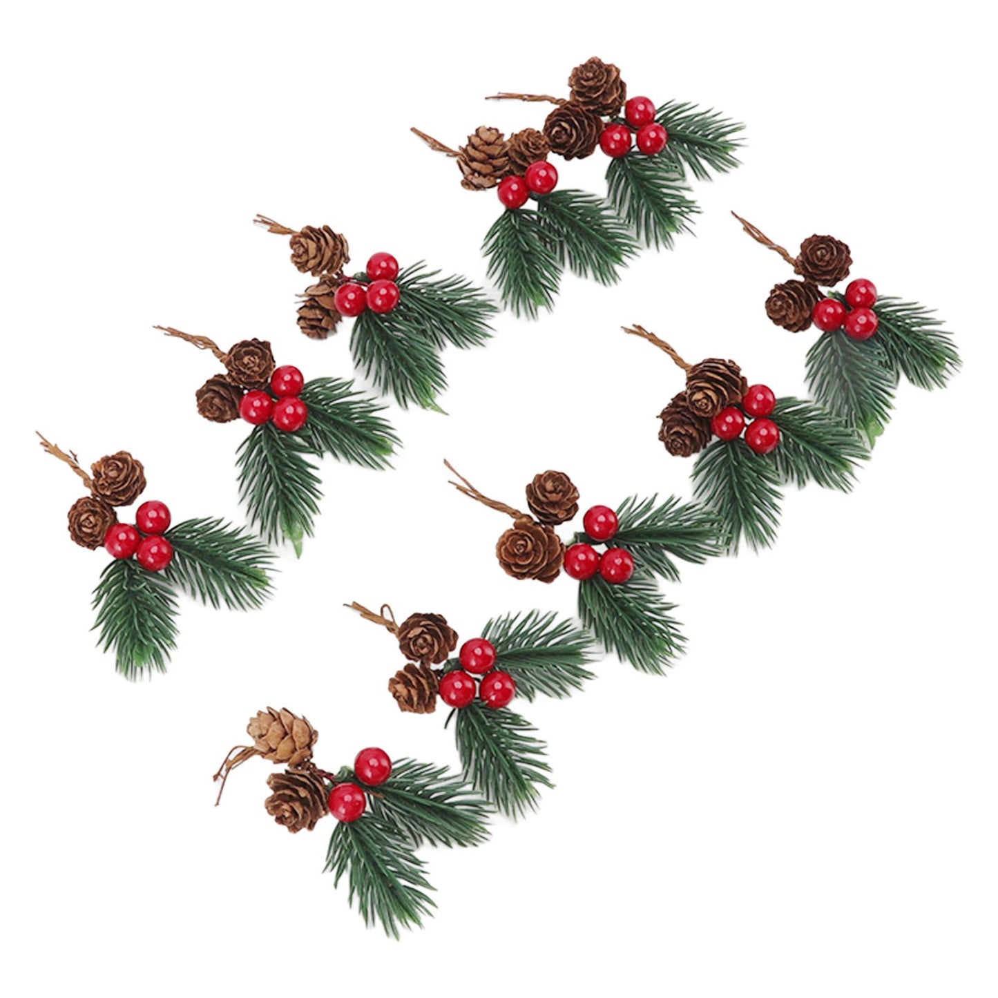 10Pcs Christmas Picks Pinecone Red Berry Pin Needle Artificial Delicate Christmas Decorations V1294-YM3115220107711-0421