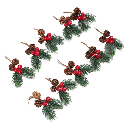 10Pcs Christmas Picks Pinecone Red Berry Pin Needle Artificial Delicate Christmas Decorations V1294-YM3115220107711-0421