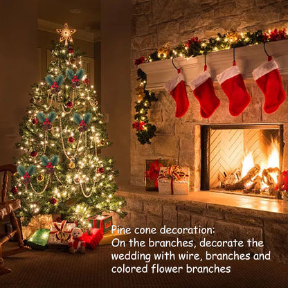 10Pcs Christmas Picks Pinecone Red Berry Pin Needle Artificial Delicate Christmas Decorations V1294-YM3115220107711-0421