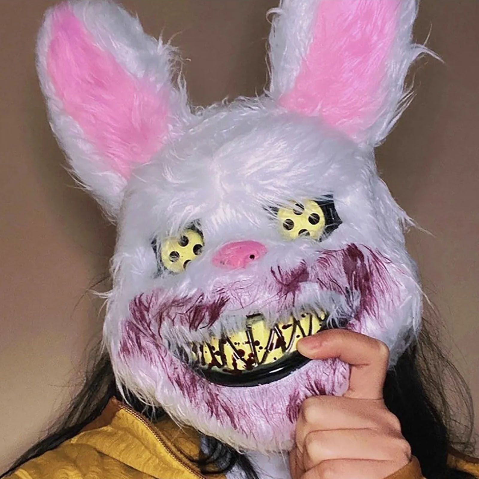 Halloween Spooky Plush Mask Lifelike Appearance Appropriate Size Halloween Props for Horror Themed Parties V1294-YM3115220109011-0421