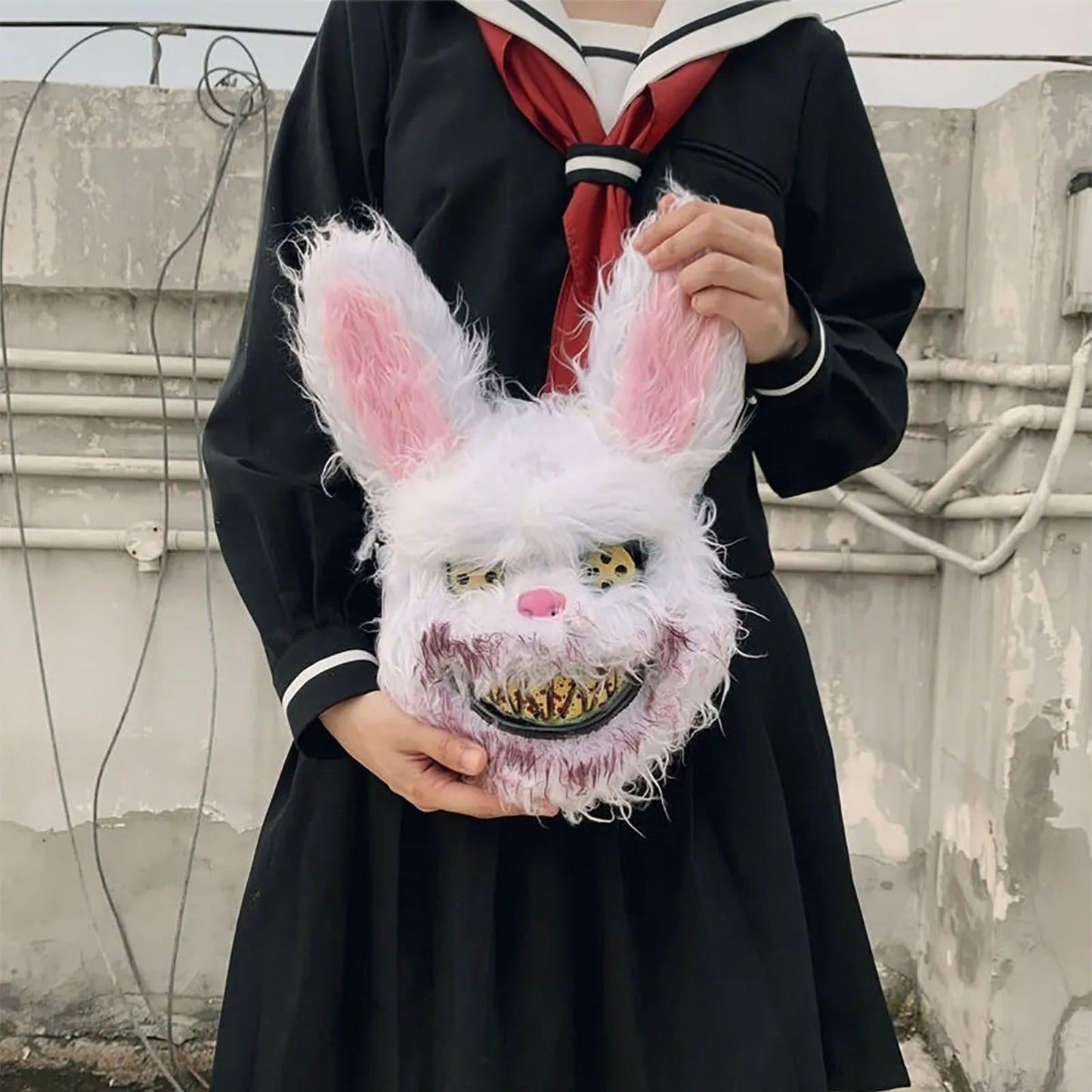 Halloween Spooky Plush Mask Lifelike Appearance Appropriate Size Halloween Props for Horror Themed Parties V1294-YM3115220109011-0421
