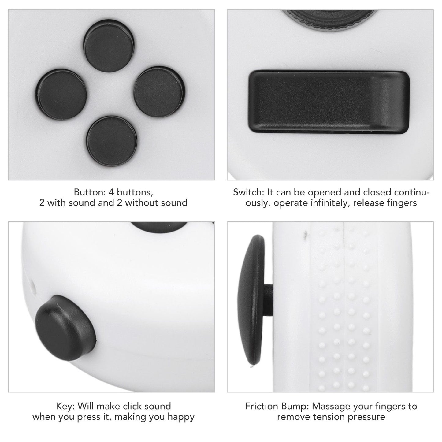 Fidget Toy Reduce Stress Relax Mood Portable Anxiety Sensory EDC Toy Sensory Fidgets Controller Pad 5 White V1294-YM3115220109812-0421