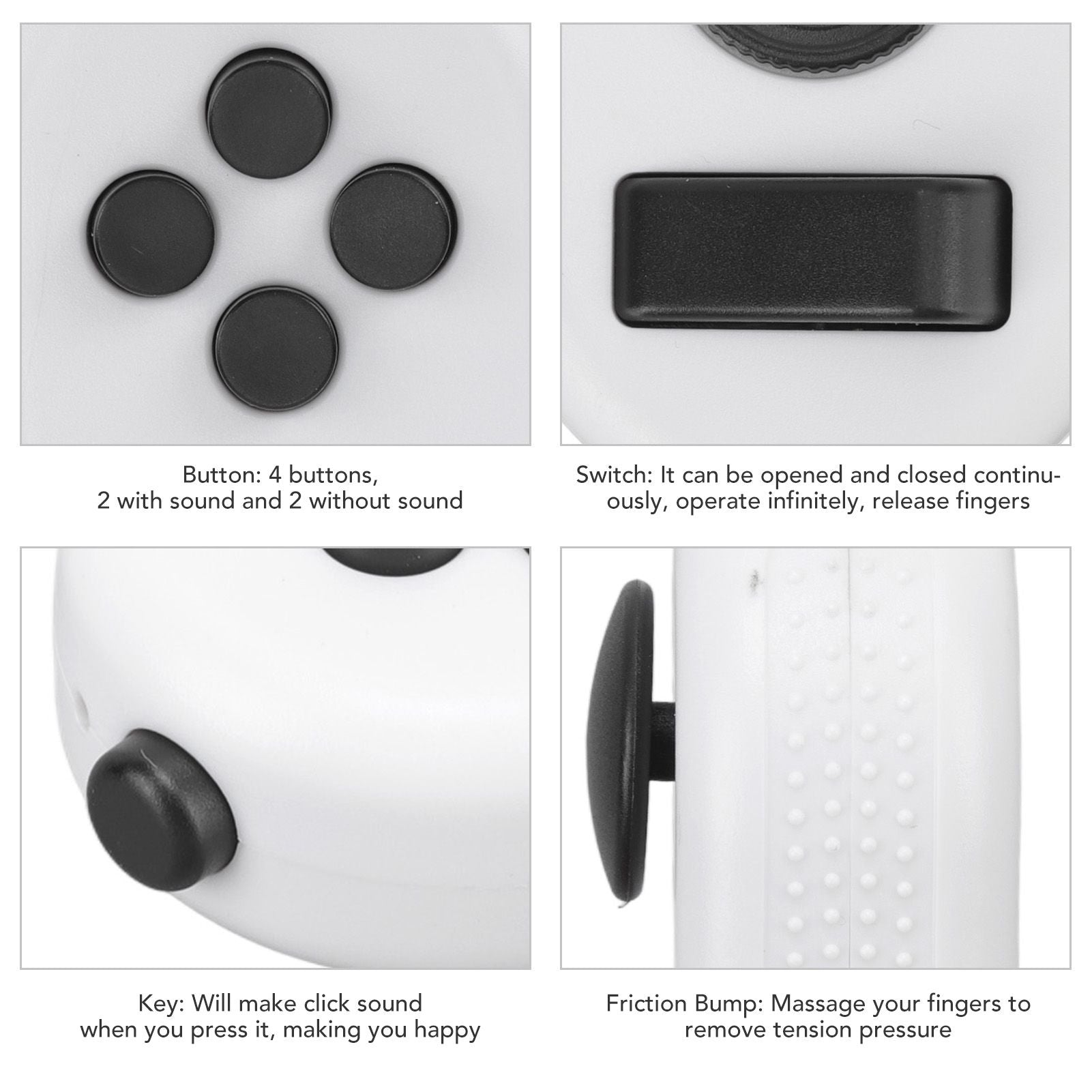 Fidget Toy Reduce Stress Relax Mood Portable Anxiety Sensory EDC Toy Sensory Fidgets Controller Pad 5 White V1294-YM3115220109812-0421