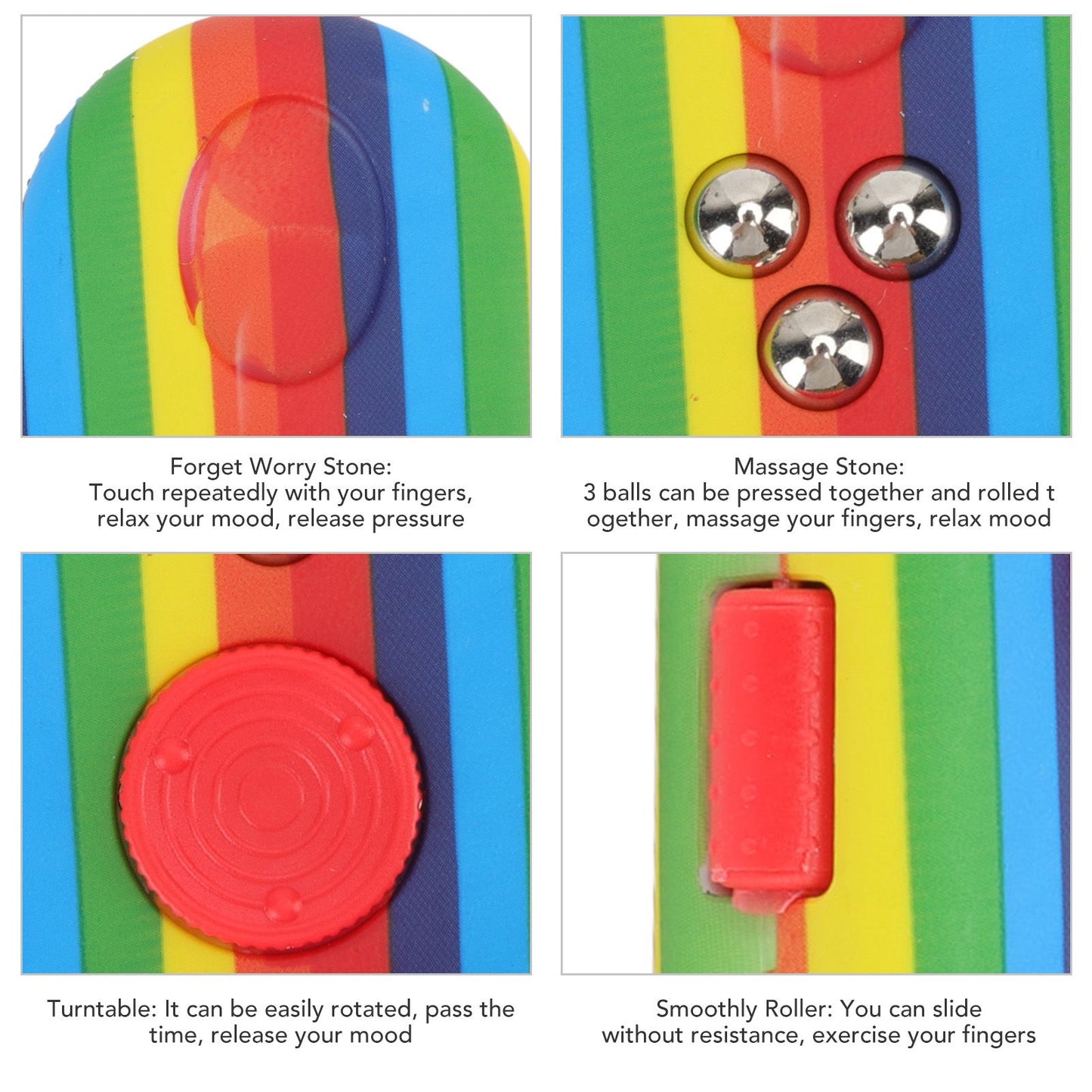 Fidget Toy Reduce Stress Relax Mood Portable Anxiety Sensory EDC Toy Sensory Fidgets Controller Pad 9 Colorful V1294-YM3115220109813-0421