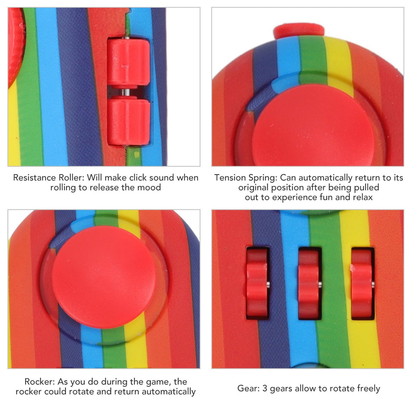 Fidget Toy Reduce Stress Relax Mood Portable Anxiety Sensory EDC Toy Sensory Fidgets Controller Pad 9 Colorful V1294-YM3115220109813-0421