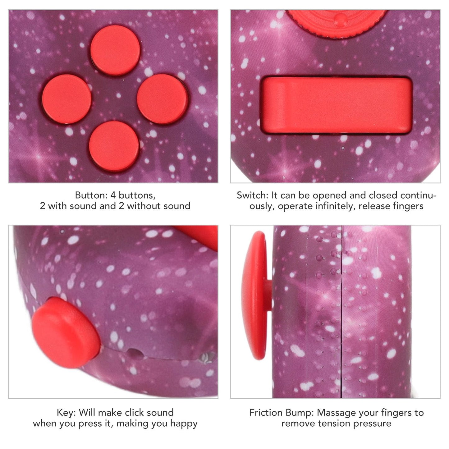 Fidget Toy Reduce Stress Relax Mood Portable Anxiety Sensory EDC Toy Sensory Fidgets Controller Pad 10 Star V1294-YM3115220109814-0421
