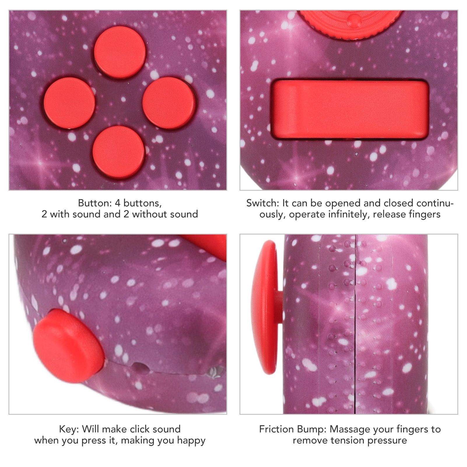 Fidget Toy Reduce Stress Relax Mood Portable Anxiety Sensory EDC Toy Sensory Fidgets Controller Pad 10 Star V1294-YM3115220109814-0421