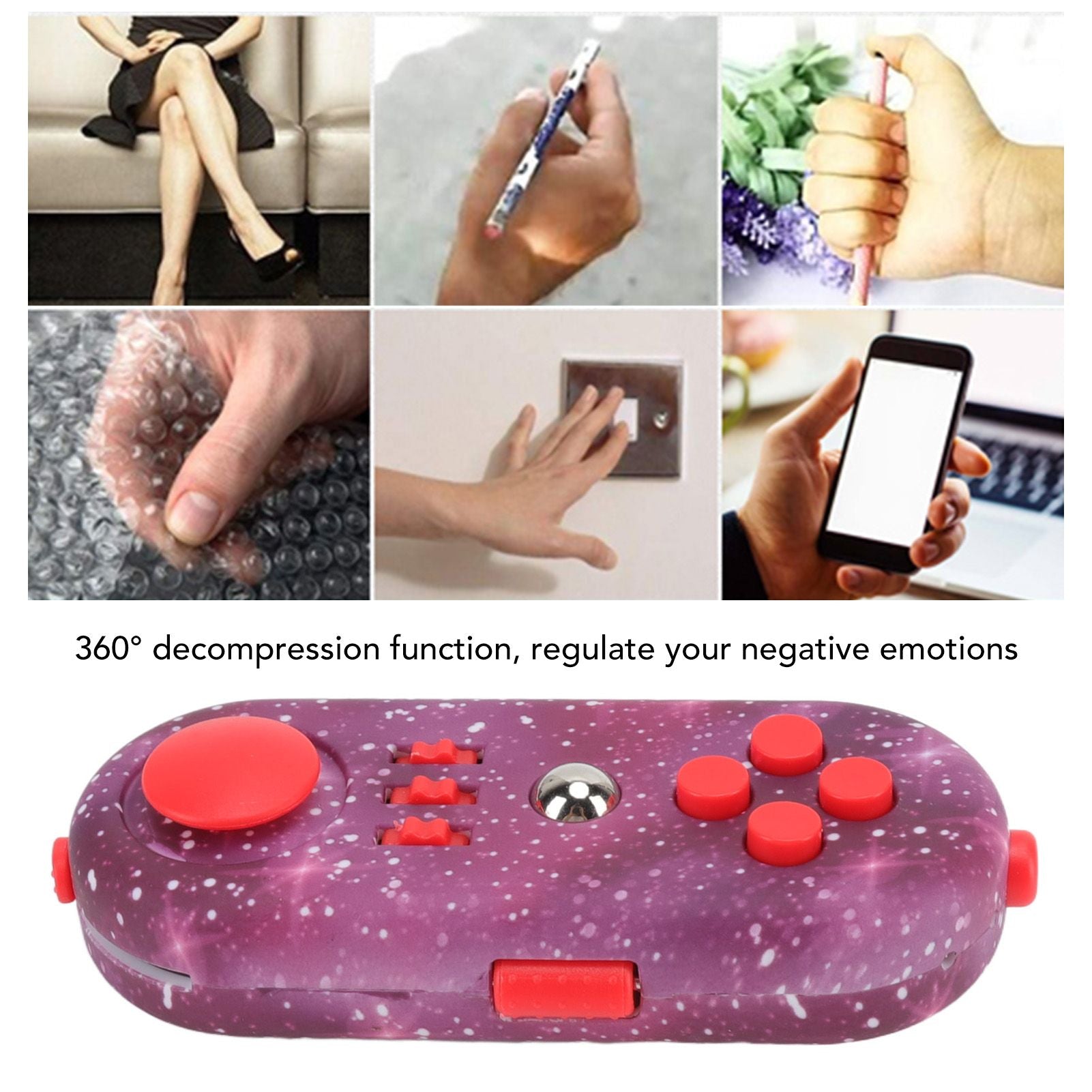 Fidget Toy Reduce Stress Relax Mood Portable Anxiety Sensory EDC Toy Sensory Fidgets Controller Pad 10 Star V1294-YM3115220109814-0421