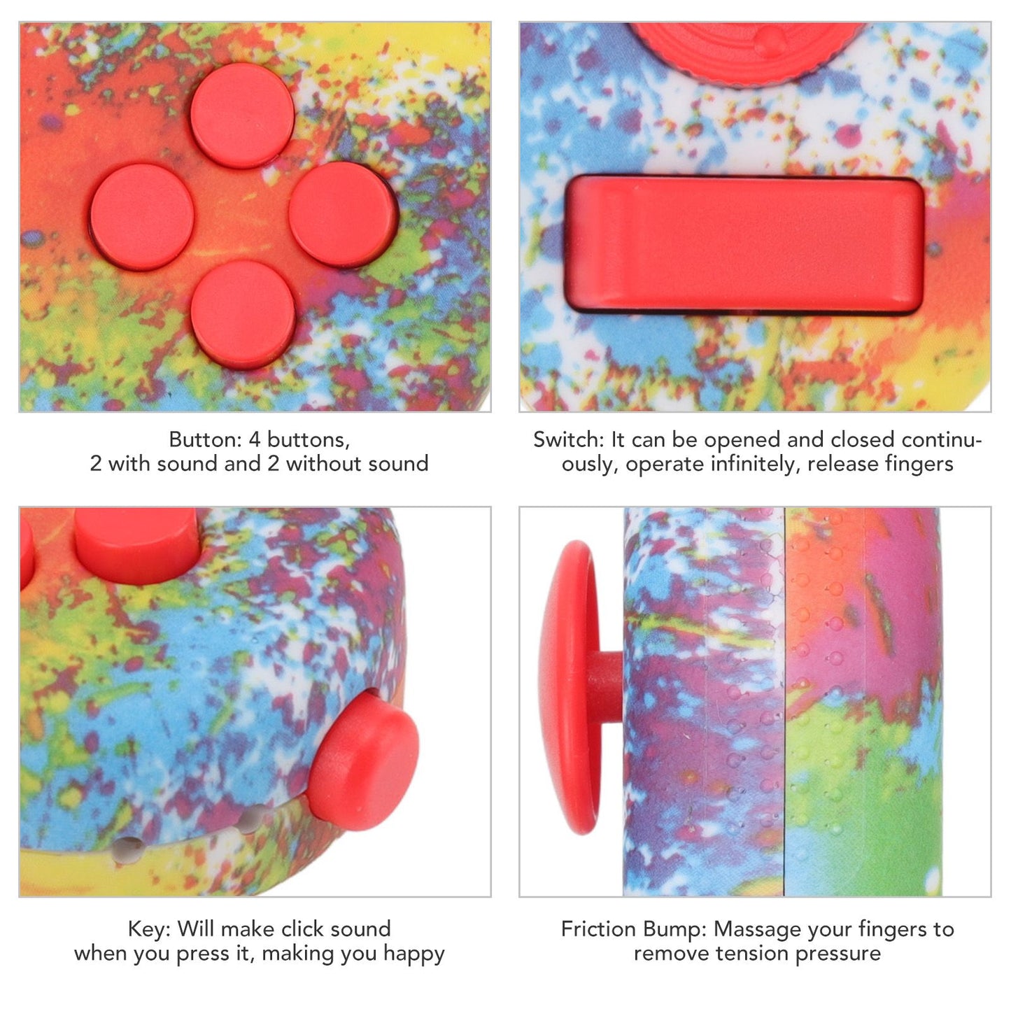 Fidget Toy Reduce Stress Relax Mood Portable Anxiety Sensory EDC Toy Sensory Fidgets Controller Pad 11 V1294-YM3115220109815-0421
