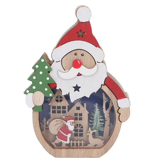 Luminous Christmas Ornament LED Light Emitting Wooden Christmas Decorations Ornaments Gifts for Hotel Window V1294-YM3115220110211-0421