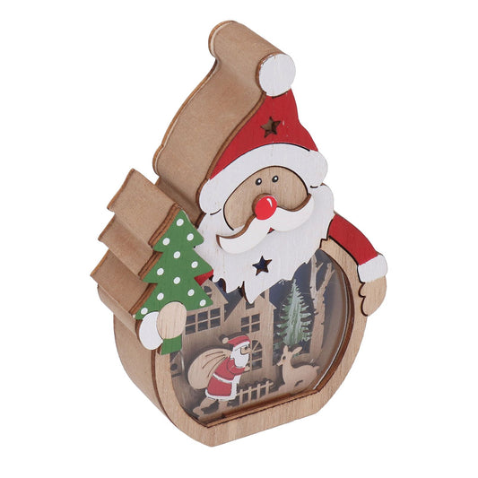 Luminous Christmas Ornament LED Light Emitting Wooden Christmas Decorations Ornaments Gifts for Hotel Window V1294-YM3115220110211-0421