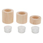 3Pcs Wooden Candle Cup Holders Low Medium High Simple Wooden Candlestick for Living Room Office Study Bedroom V1294-YM3115220114111-0421