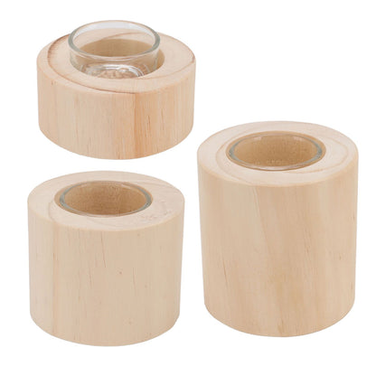 3Pcs Wooden Candle Cup Holders Low Medium High Simple Wooden Candlestick for Living Room Office Study Bedroom V1294-YM3115220114111-0421