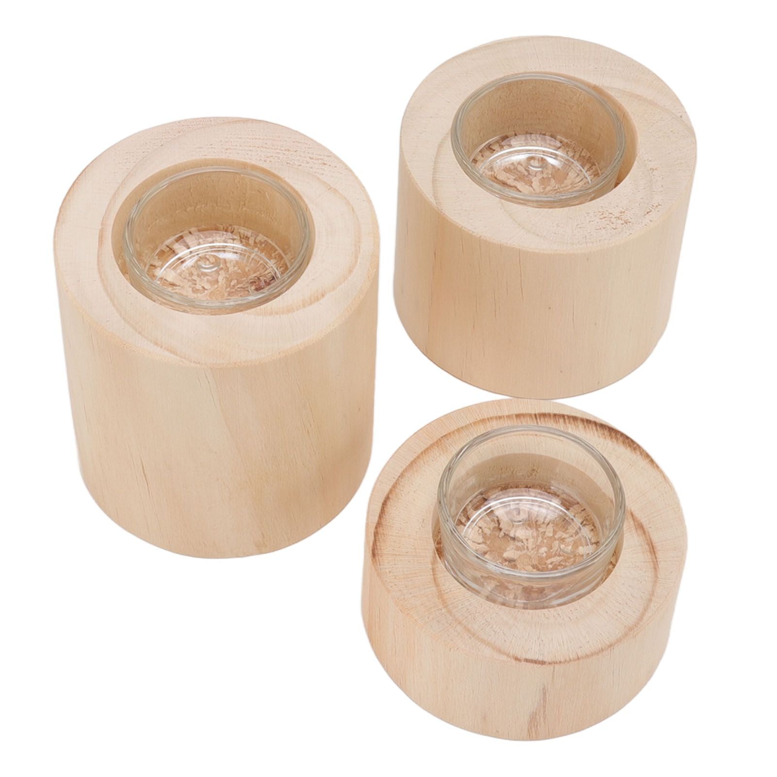 3Pcs Wooden Candle Cup Holders Low Medium High Simple Wooden Candlestick for Living Room Office Study Bedroom V1294-YM3115220114111-0421