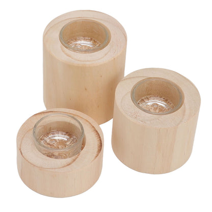 3Pcs Wooden Candle Cup Holders Low Medium High Simple Wooden Candlestick for Living Room Office Study Bedroom V1294-YM3115220114111-0421
