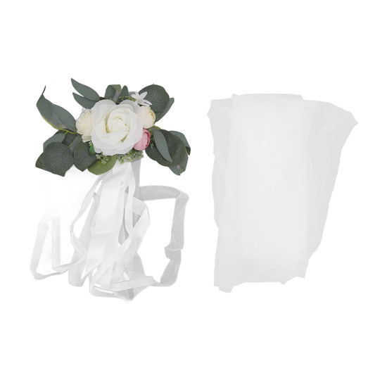 Chair Back Flower Simple Style Attractive Decorative Vivid Beautiful Artificial Flowers with Ribbons for V1294-YM3115220116612-0421