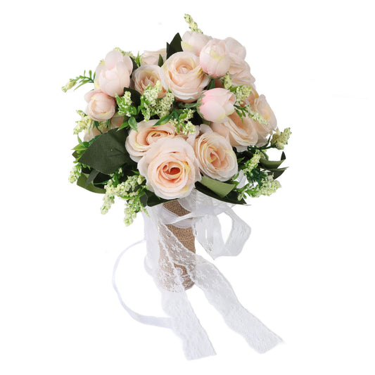 Holding Flowers Artificial Lifelike Modern Elegant Decorative Bridal Bouquet for Wedding Photography Champagne V1294-YM3115220119412-0421