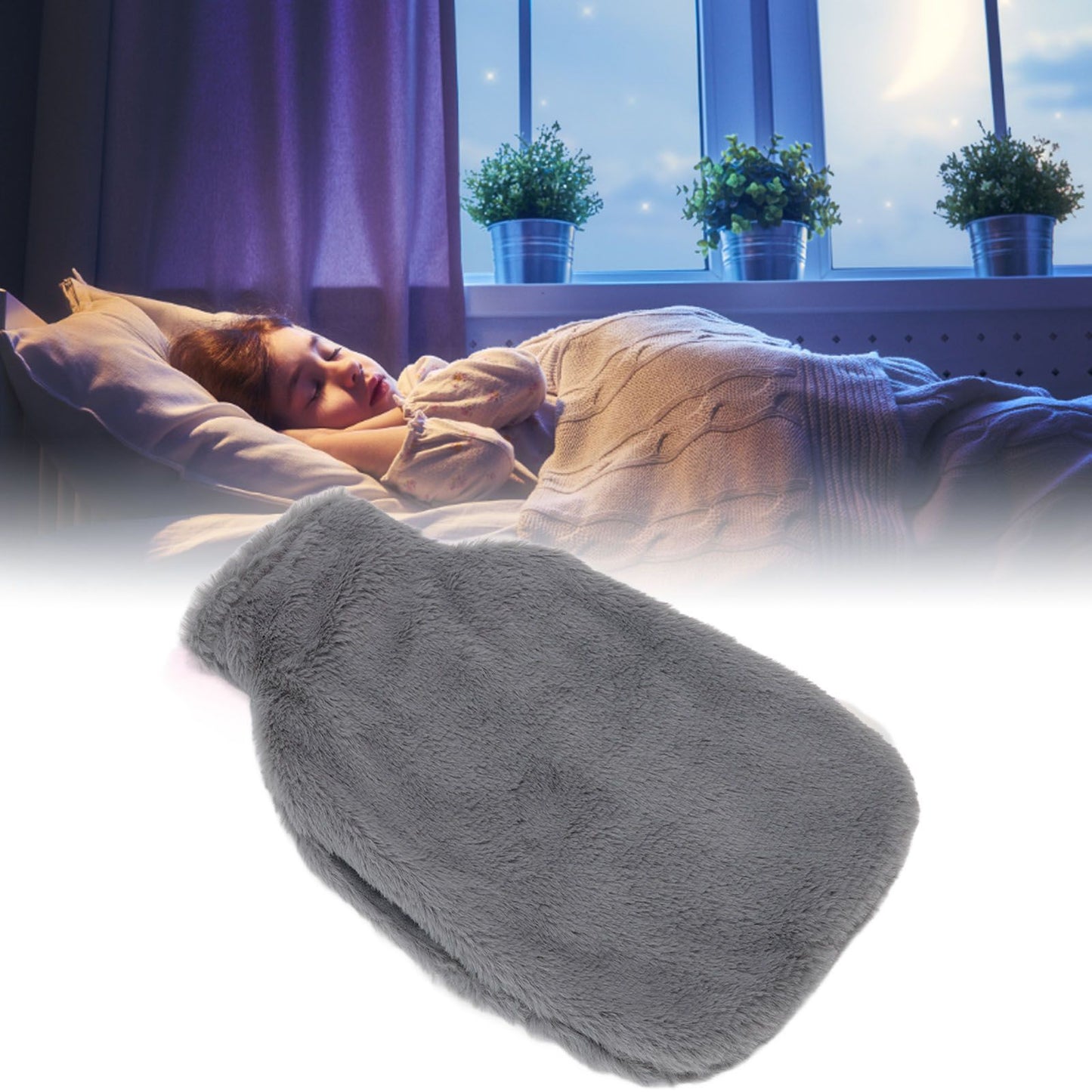 2000ML Hot Water Jug Bag Rubber Double Sided Hand Inserted Large Explosionproof Hot Water Pack for Home Back V1294-YM3117220214314-0421