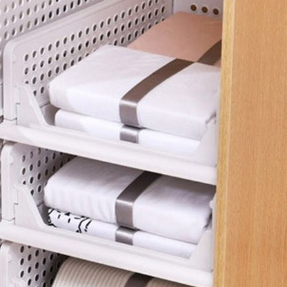 Wardrobe Foldable Storage Basket Layered Divider Drawer Rack Stackable Clothes Organizing Basket V1294-YM3117220216611-0421
