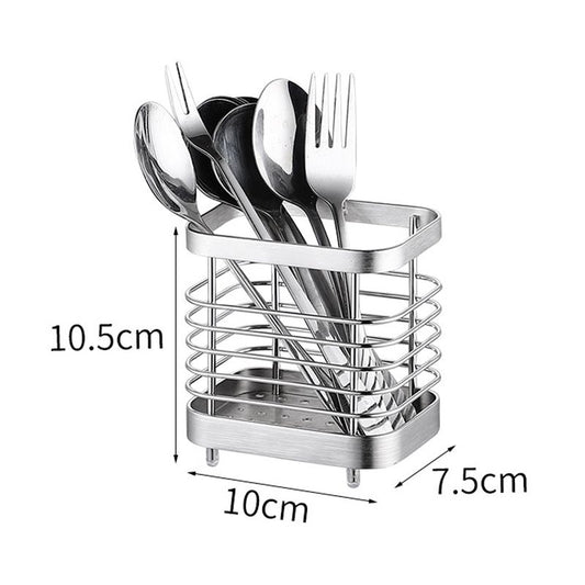 Utensil Holder Drying Rack Stainless Steel Draining Basket Wall Mount No Drilling for Kitchen Chopsticks V1294-YM3117220218411-0421