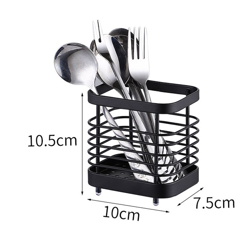 Utensil Holder Drying Rack Stainless Steel Draining Basket Wall Mount No Drilling for Kitchen Chopsticks V1294-YM3117220218413-0421