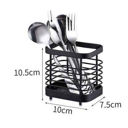 Utensil Holder Drying Rack Stainless Steel Draining Basket Wall Mount No Drilling for Kitchen Chopsticks V1294-YM3117220218413-0421
